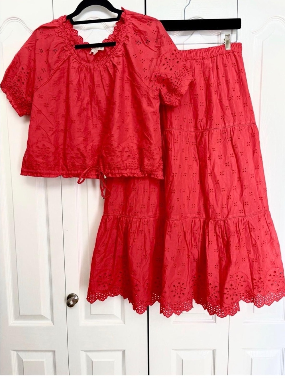 Women's Coral Eyelet Skirt Set - Brand